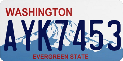 WA license plate AYK7453