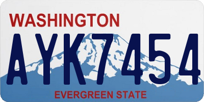WA license plate AYK7454