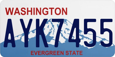 WA license plate AYK7455