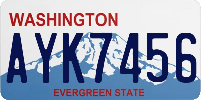 WA license plate AYK7456