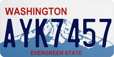 WA license plate AYK7457