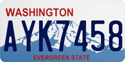 WA license plate AYK7458