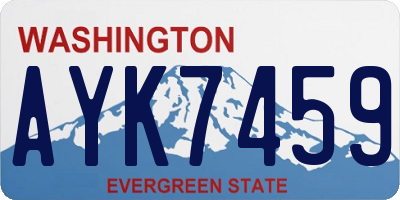 WA license plate AYK7459
