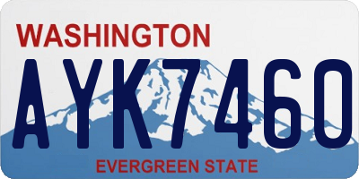 WA license plate AYK7460