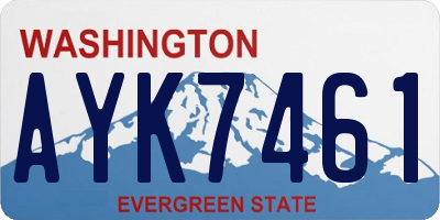 WA license plate AYK7461