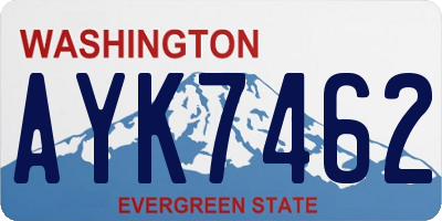 WA license plate AYK7462