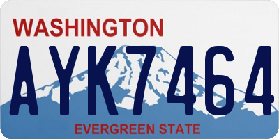 WA license plate AYK7464