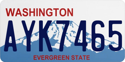 WA license plate AYK7465