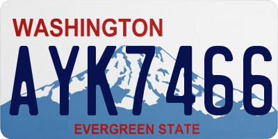 WA license plate AYK7466