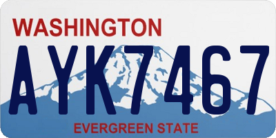 WA license plate AYK7467