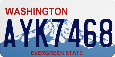 WA license plate AYK7468