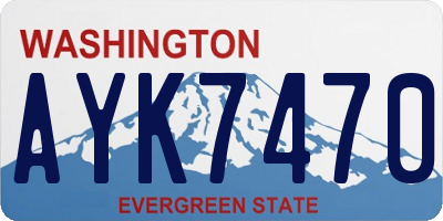 WA license plate AYK7470