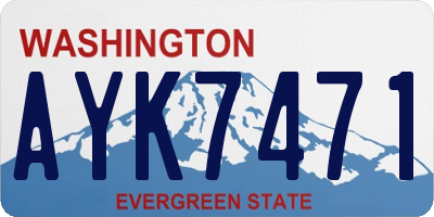 WA license plate AYK7471