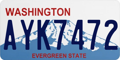 WA license plate AYK7472