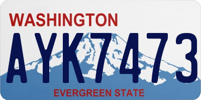 WA license plate AYK7473