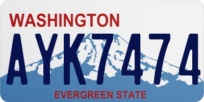 WA license plate AYK7474