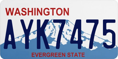 WA license plate AYK7475