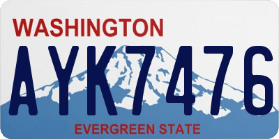 WA license plate AYK7476