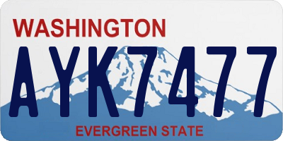 WA license plate AYK7477