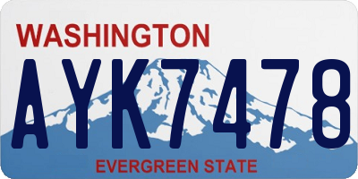 WA license plate AYK7478