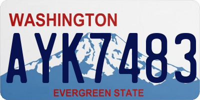 WA license plate AYK7483