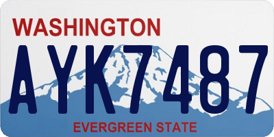 WA license plate AYK7487