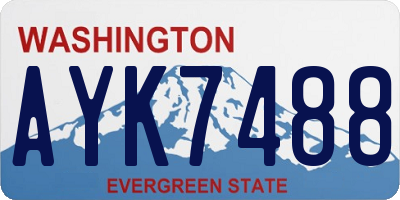 WA license plate AYK7488