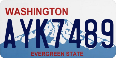 WA license plate AYK7489