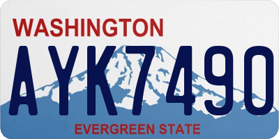 WA license plate AYK7490