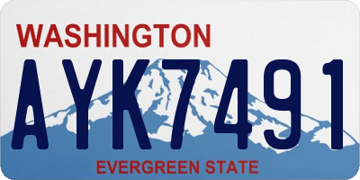 WA license plate AYK7491
