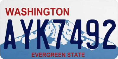 WA license plate AYK7492