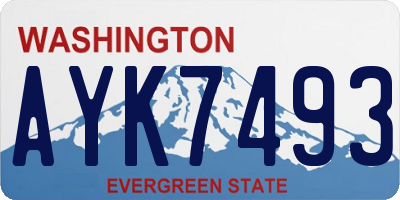 WA license plate AYK7493