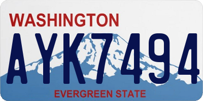 WA license plate AYK7494