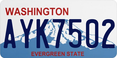 WA license plate AYK7502