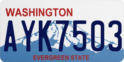 WA license plate AYK7503