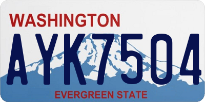 WA license plate AYK7504