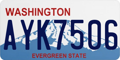 WA license plate AYK7506