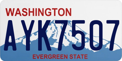 WA license plate AYK7507