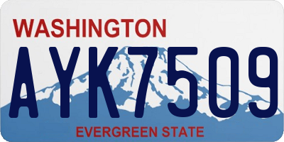 WA license plate AYK7509