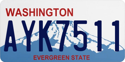 WA license plate AYK7511