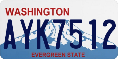WA license plate AYK7512