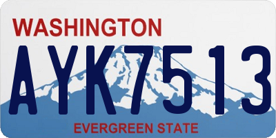 WA license plate AYK7513