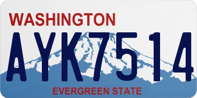 WA license plate AYK7514