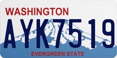 WA license plate AYK7519