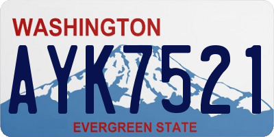 WA license plate AYK7521