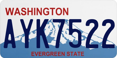 WA license plate AYK7522