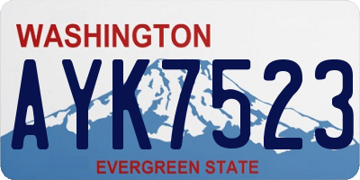 WA license plate AYK7523