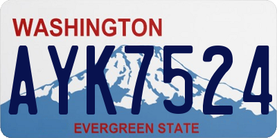 WA license plate AYK7524