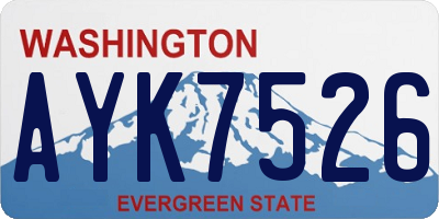 WA license plate AYK7526