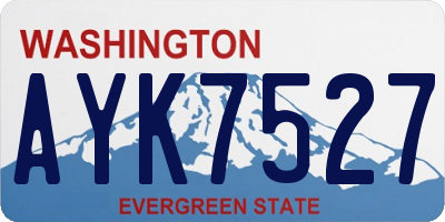 WA license plate AYK7527